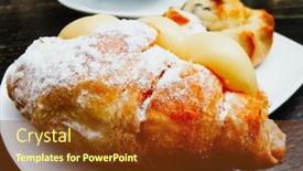  Presentation with pastry cream - Presentation theme with one-small-croissant-with-vanilla background and a tawny brown colored foreground