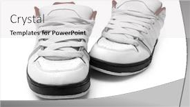  Presentation with steam - PPT theme having one-steam-of-white-trainers background and a light gray colored foreground