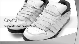  Presentation with steam - Colorful PPT theme enhanced with one steam of white trainers on white background backdrop and a light gray colored foreground