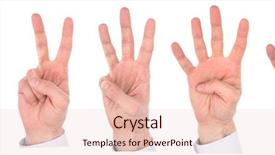  Presentation with hand touching finger digital - Presentation theme consisting of one team one vision - hand fingers number background and a lemonade colored foreground