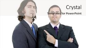  Presentation with business vision - Cool new presentation theme with one team one vision - two business men isolated backdrop and a  colored foreground