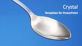  Presentation with blue - PPT theme consisting of one teaspoon on blue background background and a  colored foreground