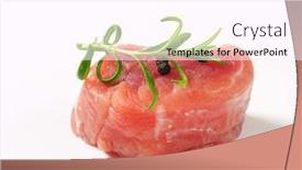  Presentation with tenderloin - Presentation design with one tenderloin medallion with black pepper background and a pink colored foreground