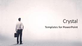  Presentation with grey - Amazing theme having one thing - serious business man standing backdrop and a pink colored foreground