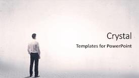  Presentation with grey - Cool new theme with one thing - serious business man standing backdrop and a pink colored foreground