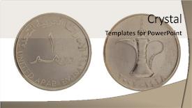  Presentation with emirates - PPT theme having one united arab emirates dirham background and a coral colored foreground