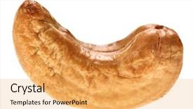  Presentation with nut - Amazing PPT layouts having one unshelled roasted cashew nut backdrop and a yellow colored foreground