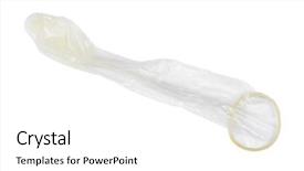  Presentation with condom - Audience pleasing slide deck consisting of one used condom isolated backdrop and a white colored foreground