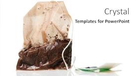  Presentation with high tea - PPT theme consisting of one-used-tea-bag-macro background and a white colored foreground