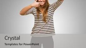  Presentation with frame - Amazing slide set having one vision - woman making frame with her backdrop and a  colored foreground