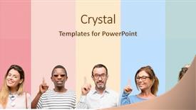  Presentation with wow - PPT theme consisting of one voice - mixed group of people women background and a cream colored foreground