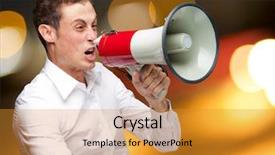  Presentation with young man holdng laptop on lap money - Amazing PPT layouts having one voice - portrait of young man shouting backdrop and a  colored foreground