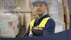  Presentation with goods and services tax gst deloitte - Amazing PPT theme having one-warehouseman-controlling-incoming-goods backdrop and a coral colored foreground