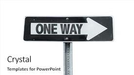  Presentation with direction - Theme having one way direction sign isolated background and a white colored foreground