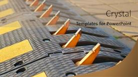  Presentation with traffic road - Presentation theme featuring one-way-traffic-speed-bump background and a coral colored foreground