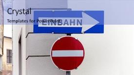  Presentation with road signs - Slide deck having one-way two road signs background and a light blue colored foreground