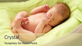  Presentation with newborn baby - Cool new PPT theme with one week old newborn baby backdrop and a blonde colored foreground
