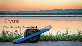 Presentation with rocky shore - Colorful slide set enhanced with one-wheeled-electric-skateboard-personal backdrop and a lemonade colored foreground
