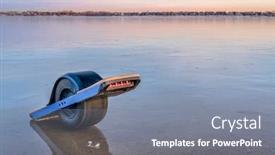  Presentation with self - Slide set enhanced with one-wheeled-self-balanced-electric background and a gray colored foreground