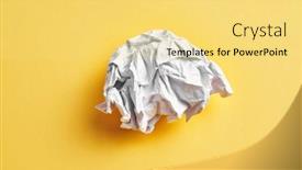  Presentation with yellow paper - Presentation theme consisting of one-white-crumpled-paper-ball background and a yellow colored foreground