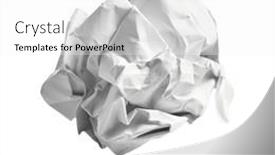  Presentation with paper - PPT theme featuring one-white-crumpled-paper-ball background and a white colored foreground