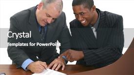  Presentation with black men - Amazing presentation theme having one white in office sign backdrop and a  colored foreground