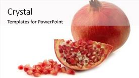  Presentation with pomegranate - Amazing presentation having one whole pomegranate punica granatum backdrop and a sky blue colored foreground