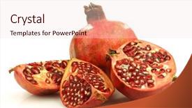  Presentation with pomegranate - Slides featuring one whole pomegranate punica granatum background and a lemonade colored foreground