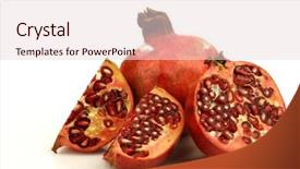  Presentation with pomegranate - PPT theme enhanced with one whole pomegranate punica granatum background and a lemonade colored foreground