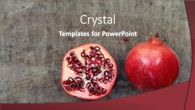  Presentation with pomegranate - PPT theme having one whole pomegranate punica granatum background and a gray colored foreground