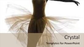  Presentation with ballerina - PPT theme consisting of one woman ballerina ballet dancer dancing in silhouette on white background background and a coral colored foreground