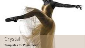  Presentation with ballerina - Theme featuring one-woman-ballerina-ballet-dancer background and a coral colored foreground