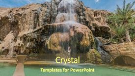  Presentation with waterfall woman - Presentation theme with ma'in hot springs background and a tawny brown colored foreground
