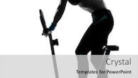  Presentation with posture - Beautiful presentation featuring one woman biking exercising workout fitness aerobic exercise posture on studio isolated white background backdrop and a light gray colored foreground