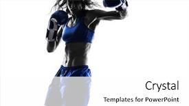 Presentation with kickboxing - PPT layouts with one woman boxer boxing kickboxing background and a white colored foreground