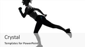  Presentation with posture - Audience pleasing PPT layouts consisting of one woman exercising workout fitness aerobic exercise posture on studio isolated white background backdrop and a white colored foreground