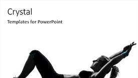  Presentation with abdominal - Amazing PPT theme having one woman exercising workout fitness backdrop and a white colored foreground