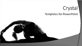  Presentation with posture - PPT layouts with one woman exercising workout fitness aerobic exercise posture on studio isolated white background background and a white colored foreground