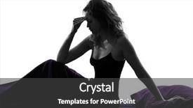  Presentation with headache - Slides featuring one woman headache hagover sitting on bed silhouette studio on white background background and a dark gray colored foreground