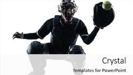  Presentation with softball - Theme featuring one woman playing softball players background and a white colored foreground