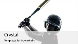  Presentation with softball - Amazing presentation design having one woman playing softball players backdrop and a white colored foreground