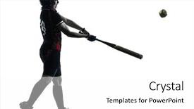  Presentation with softball - Presentation design having one woman playing softball players background and a white colored foreground