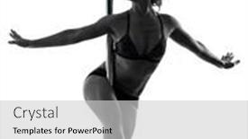  Presentation with pole - Presentation design enhanced with one-woman-pole-dancer-dancing background and a light gray colored foreground