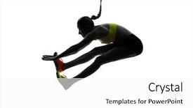  Presentation with studio - Cool new slides with one woman praticing long jump backdrop and a white colored foreground
