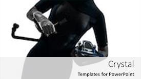  Presentation with swimmer - Theme having one woman snorkeler swimmer in silhouette studio isolated on white background background and a white colored foreground