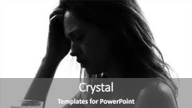  Presentation with effervescent - Cool new presentation theme with one woman taking effervescent medicine backdrop and a dark gray colored foreground