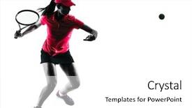  Presentation with sadness - Cool new slide deck with one woman tennis player sadness backdrop and a white colored foreground