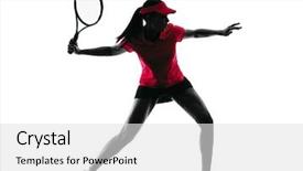  Presentation with sadness - Slide set having one woman tennis player sadness background and a light gray colored foreground