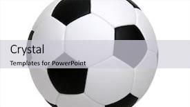  Presentation with ball bearing on a white - Cool new presentation theme with one world play - soccer ball isolated on white backdrop and a  colored foreground