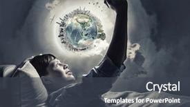  Presentation with teenage - Amazing slide set having one world play - teenage boy in pajamas lying backdrop and a  colored foreground